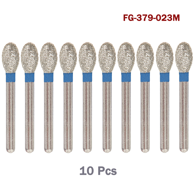 FG 379-023 C/SC/M/F/XF Dental Diamond Burs Egg Football Grit High Speed Bur FG Handpiece 10pcs/pack