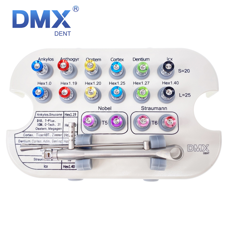DMXDENT Dental Torque Wrench Screw Drivers Remover Universal Implant Prosthetic Ki