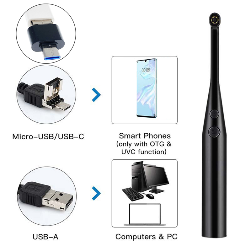 Dental Intraoral Camera Stomatoscope HD 720P 6 LED Adjustment Lights Household
