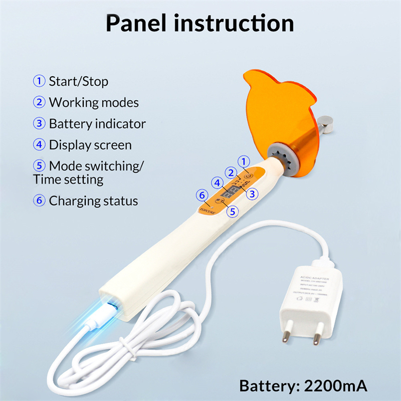 Dental 1 Second Curing Light LED Curing Lamp 360° Swivel Head 2500mw/cm²