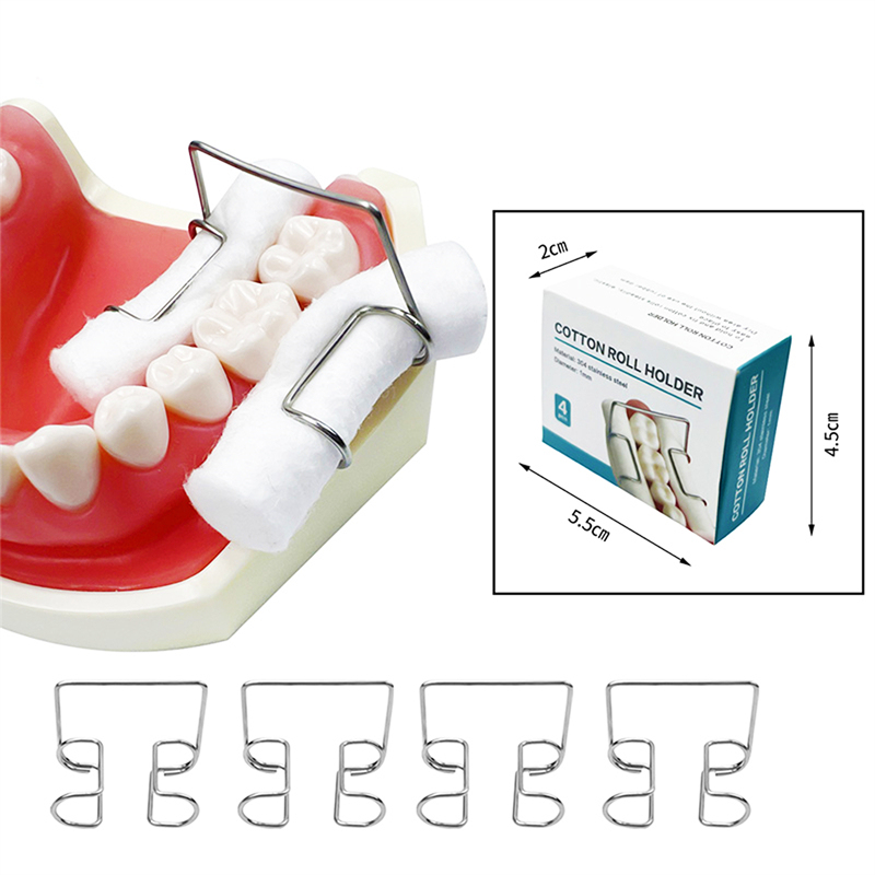4Pcs Dental Cotton Roll Holder Stainless Steel Surgical Isolating Teeth Clip Holders