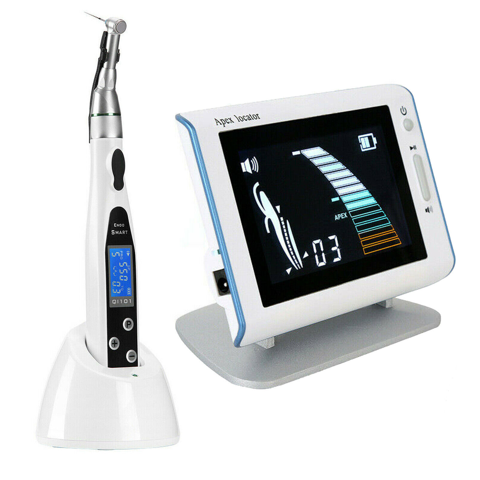DMXDENT 16:1 Dental Cordless LED Endo Motor Contra Angle / 4.5"LCD Apex Locator Root Canal