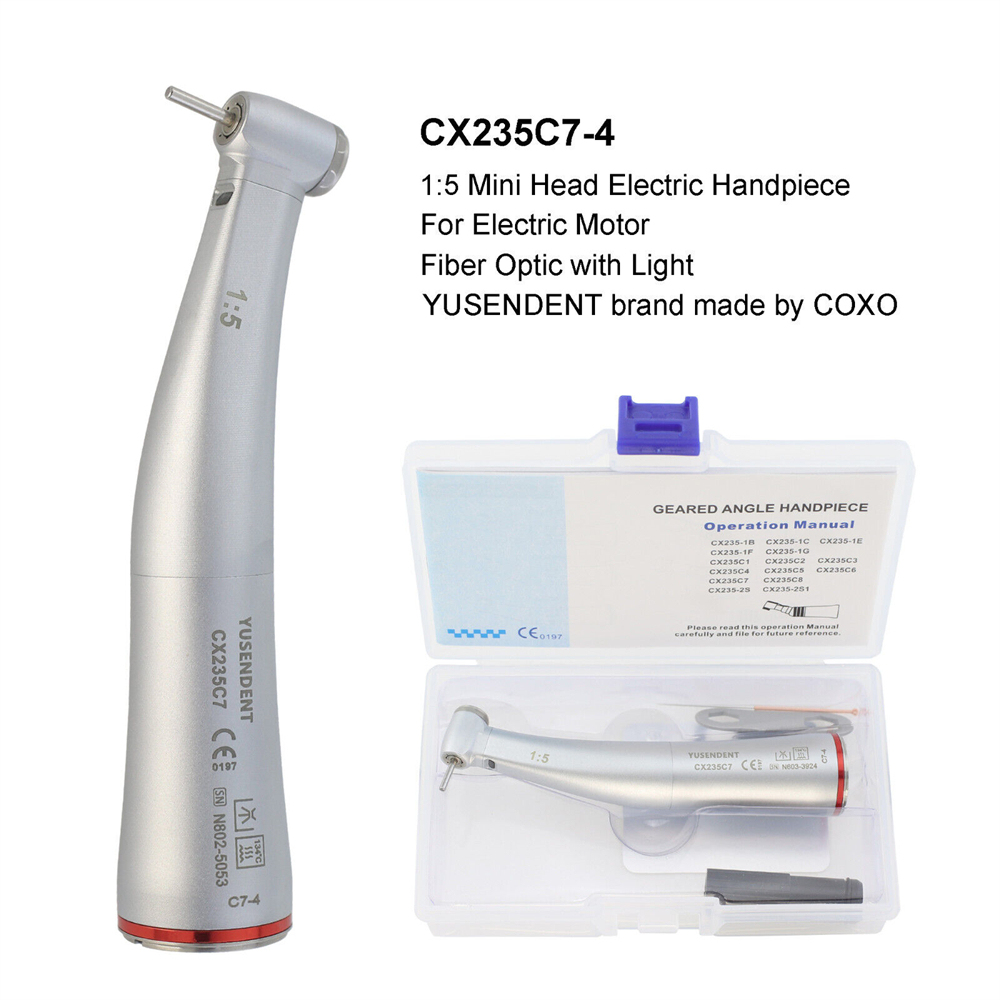 COXO YUSENDENT Dental Electric Handpiece 1:5 Contra Angle Fiber Optic C7-4/C7-5