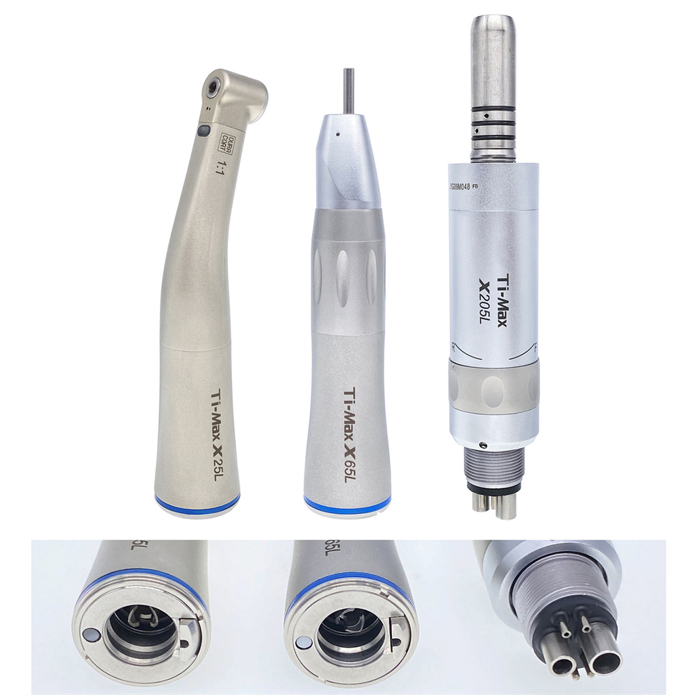 Dental Fiber Optic Contra Angle Straight Air Motor 6 Holes Low Speed Kit NSK Style