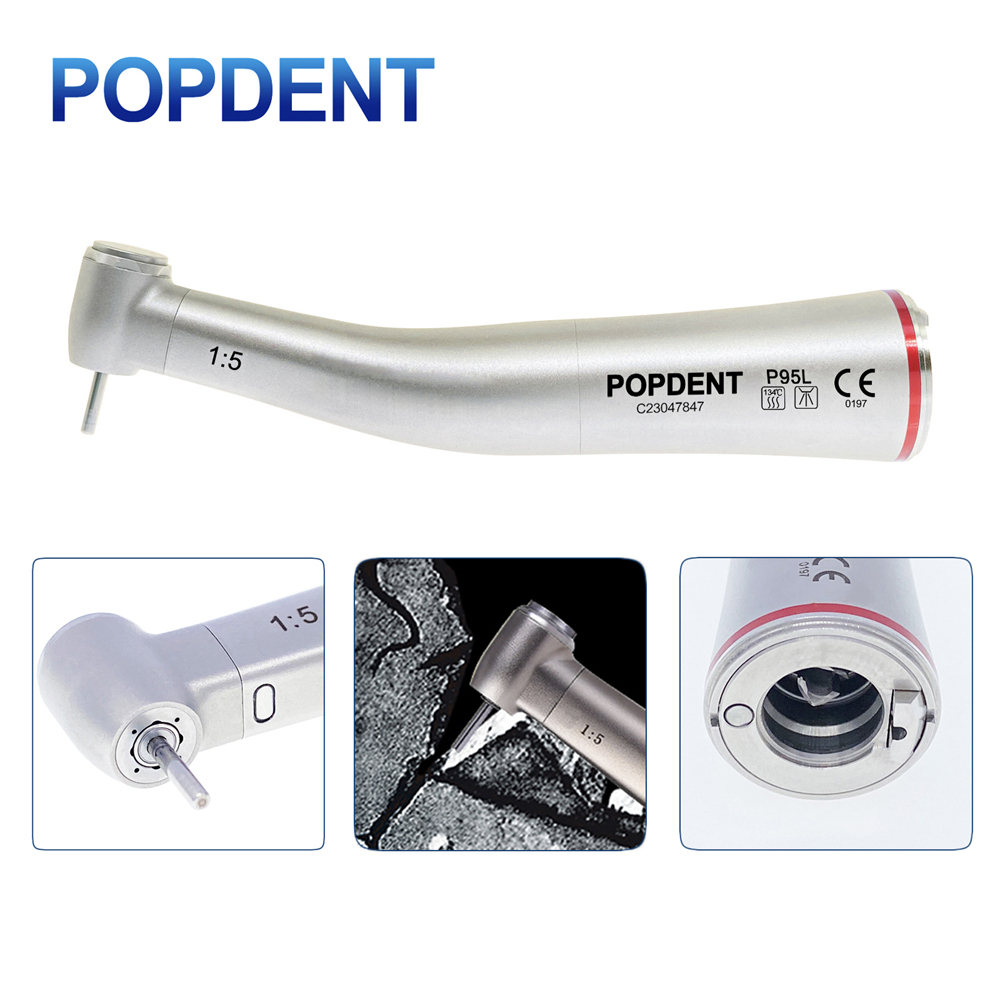 POPDENT P95L Dental 1:5 Increasing Contra Angle LED Handpiece Fit NSK Electric Motor