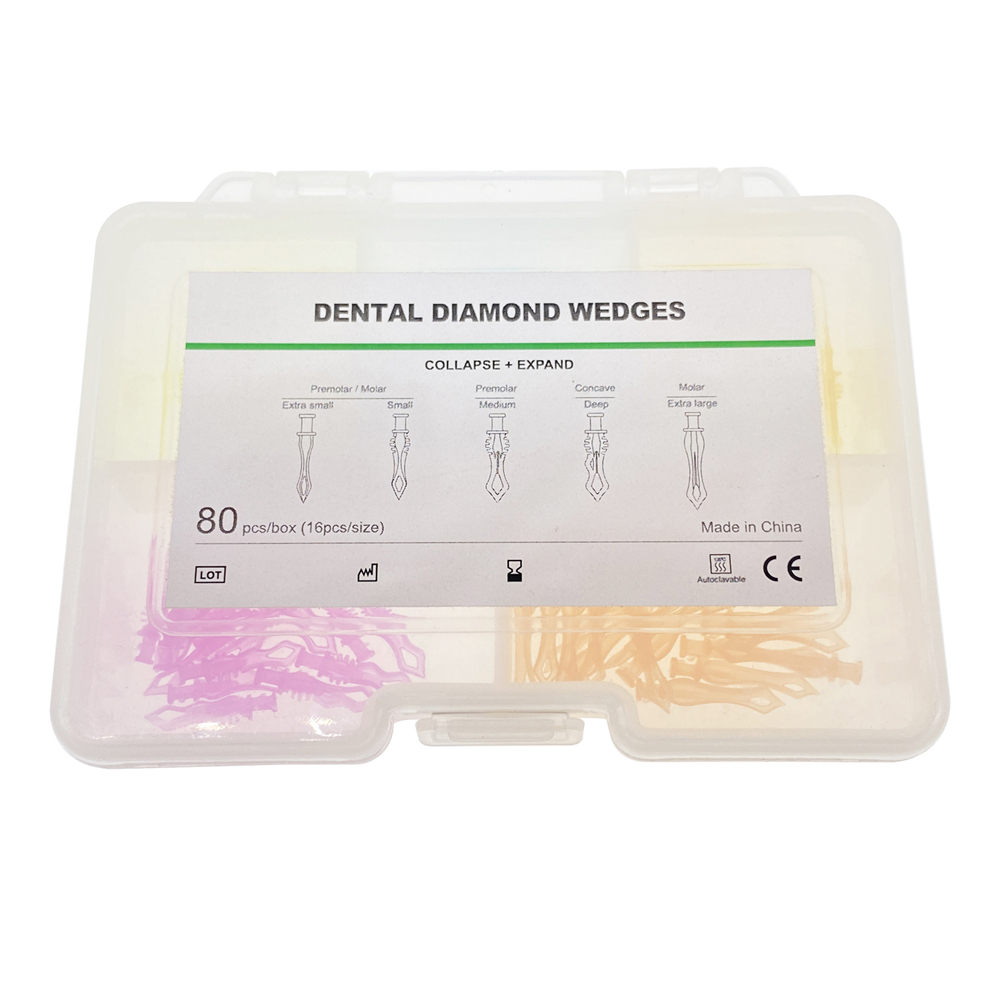 80pcs Dental Diamond Wedges Plastic Fixing Diastema Adaptive Interdental Wedge