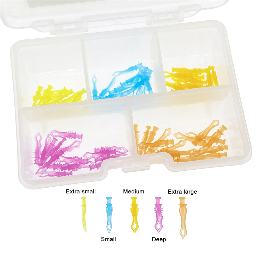 80pcs Dental Diamond Wedges Plastic Fixing Diastema Adaptive Interdental Wedge