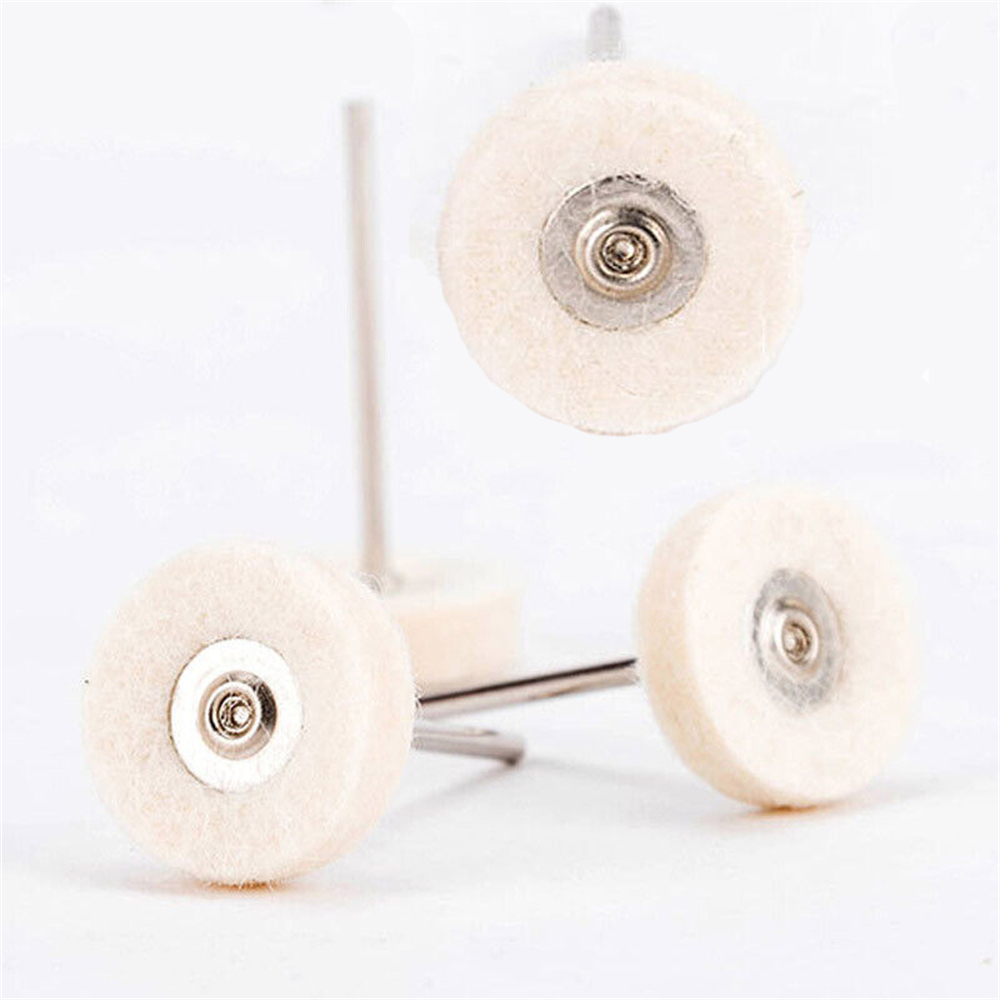 10Pcs Dental Wool Polishing Wheel Buffing Felt Polish Brushes 2.35mm Grinding Buffing