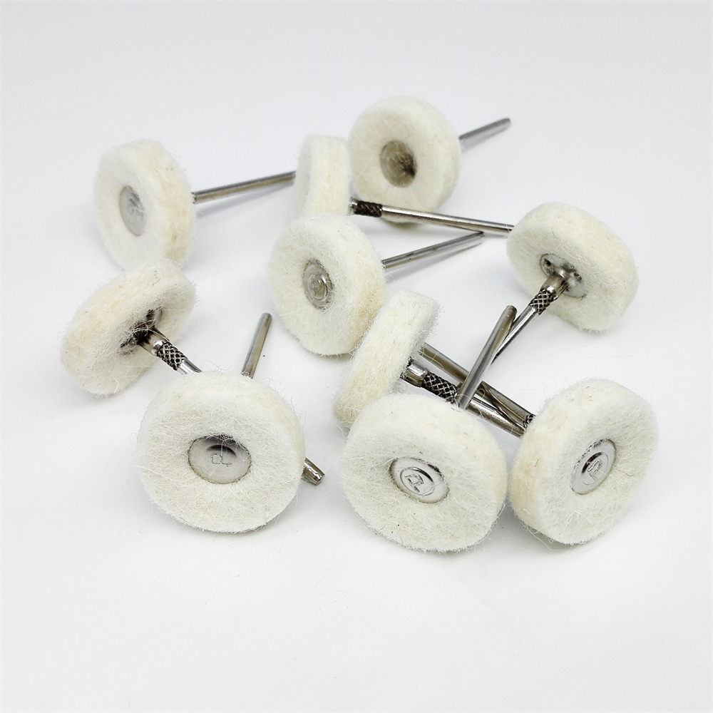 10Pcs Dental Wool Polishing Wheel Buffing Felt Polish Brushes 2.35mm Grinding Buffing