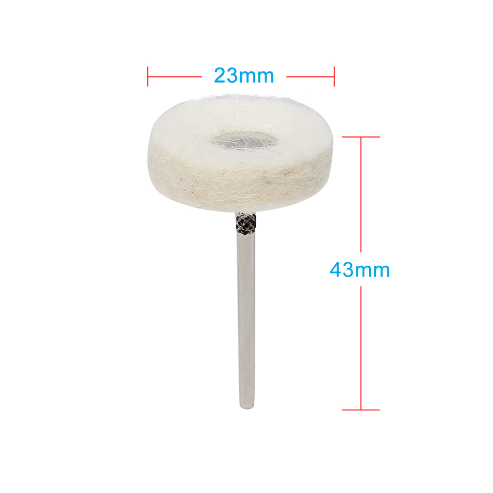 10Pcs Dental Wool Polishing Wheel Buffing Felt Polish Brushes 2.35mm Grinding Buffing
