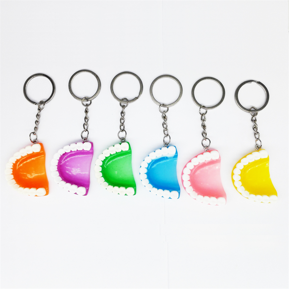 1Pc Teeth Keychain Dentist Key Chains Tooth Model Shape Dental Clinic Small Gift
