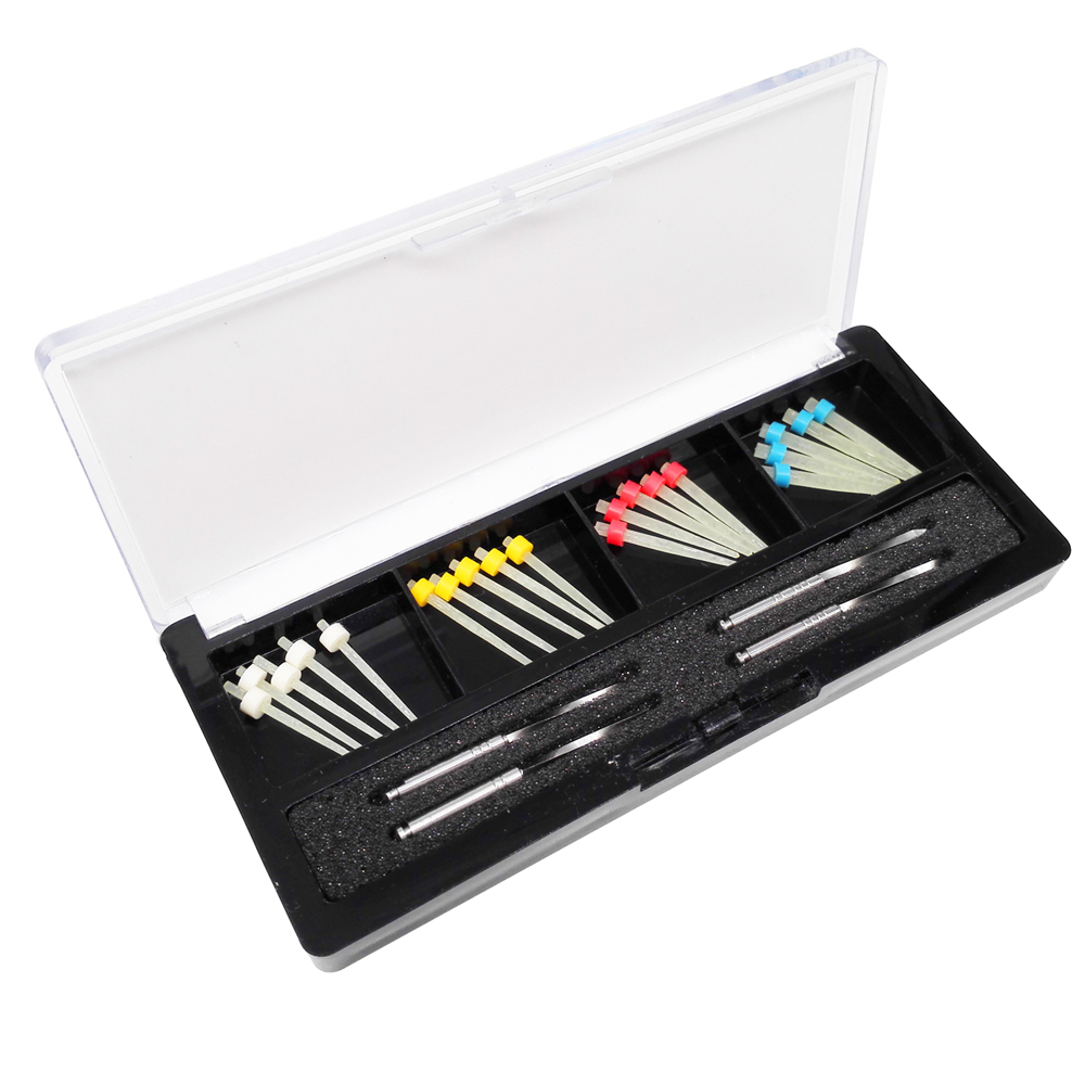 20Pcs Dental Fiber Post Endo Quartz Screw Resin Post & 4 Drills