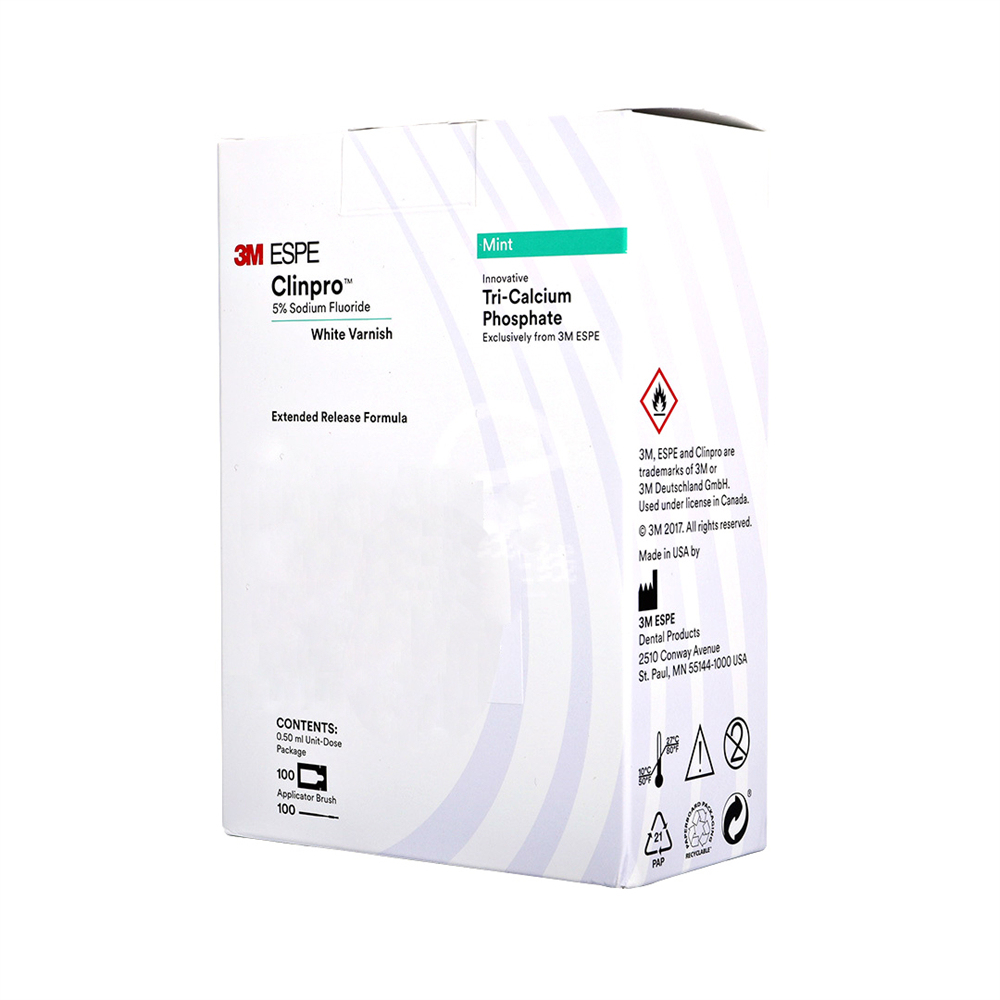 3M Clinpro 5% Sodium Fluoride White Varnish 0.5ml *100 Packs Mint 12246 / Melon 12246L / Cherry 12246C