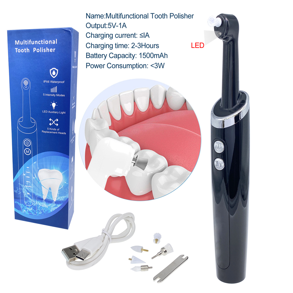 Electric Cordless Tooth Polisher & Plaque Remover for Dental Cleaning, Whitening
