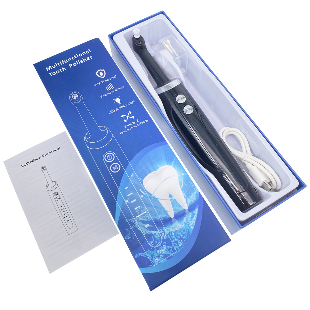 Electric Cordless Tooth Polisher & Plaque Remover for Dental Cleaning, Whitening