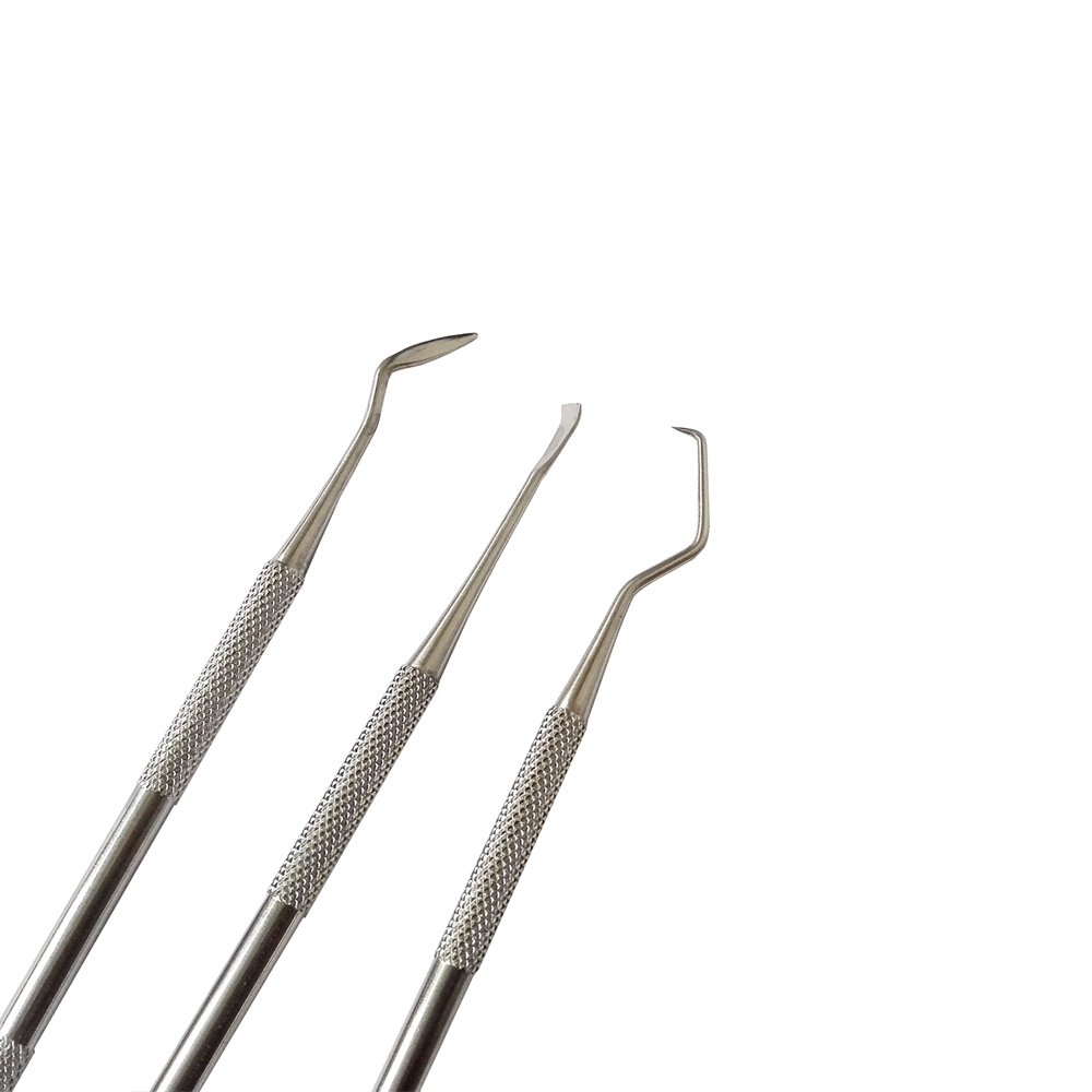 Stainless Steel Dental Cleaning Probe Tweezers Tools