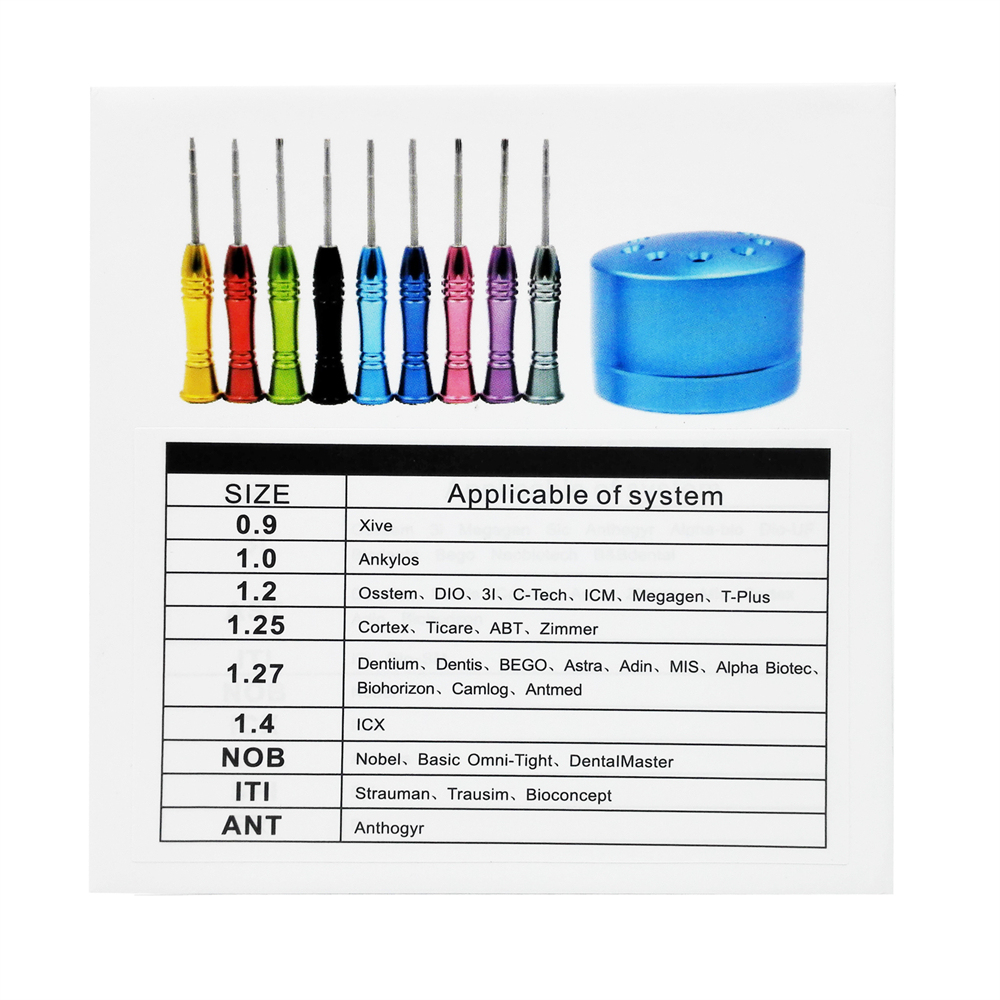 Dental Implant Screw Driver Kit Abutment Implant tools set of 9 Drivers