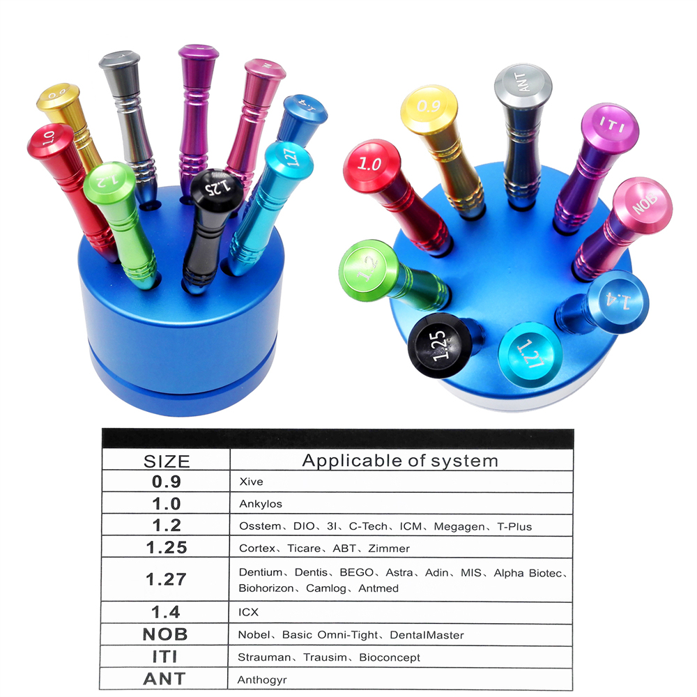Dental Implant Screw Driver Kit Abutment Implant tools set of 9 Drivers