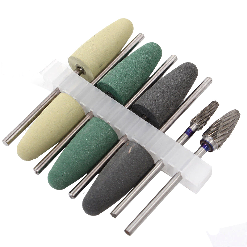 8 Pcs Dental Resin Base Acrylic Polishing Burs Drill Polisher Rotary Tool