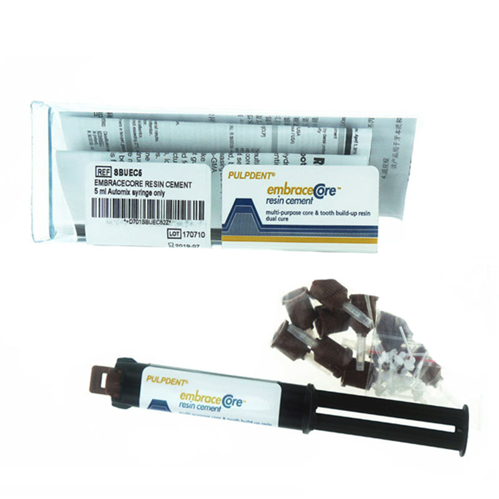 PULPDENT Embracecore Dental  Resin Cement Automix Syringe Dual Cure 5ml