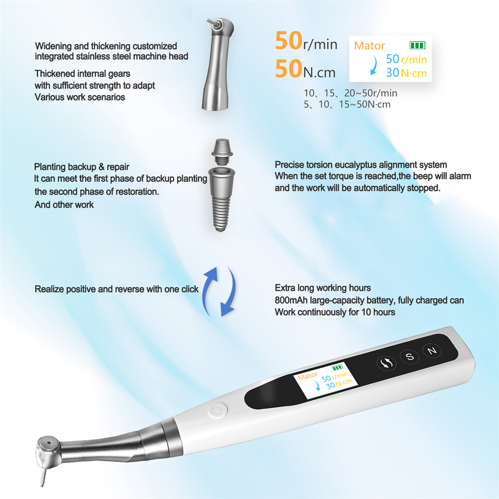 Dental Wireless Implant Torque Wrench Electric Driver Torque Kit Universal