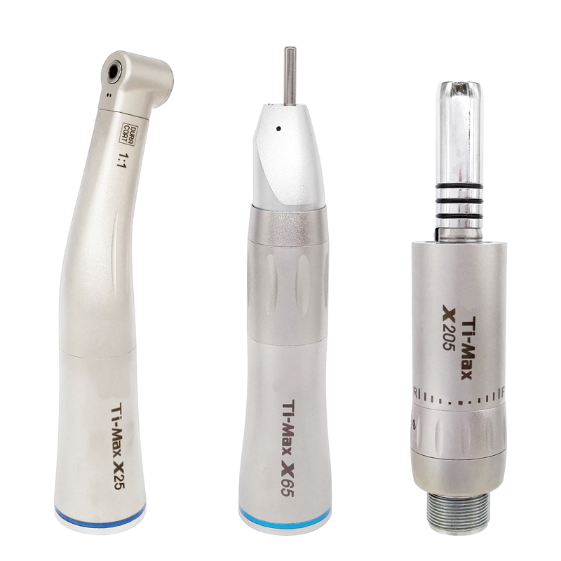 Ti-Max X25 X65 X205 Dental Low Speed Handpiece Kit Straight Contra Angle Air Motor fits NSK