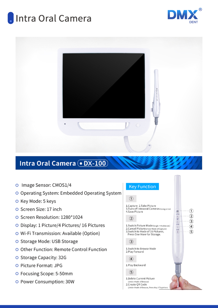 DMXDENT Dental Endoscopic Digital Imaging Intraoral Camera System DX-MC01/DX-300