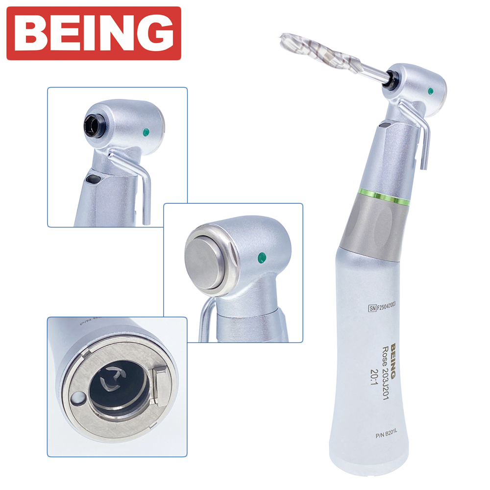 BEING 20:1 Dental Fiber Optic Contra Angle Low Speed Implant Handpiece