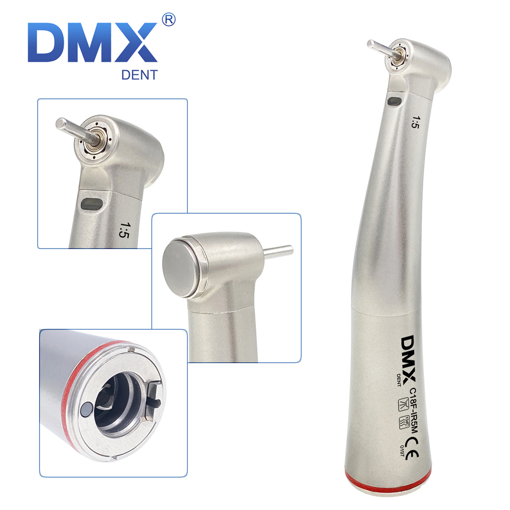 DMXDENT C18-M/C18F-M/C18F-IR5M Dental 1:1 / 1:5 Fiber Optic Contra Angle Handpiece