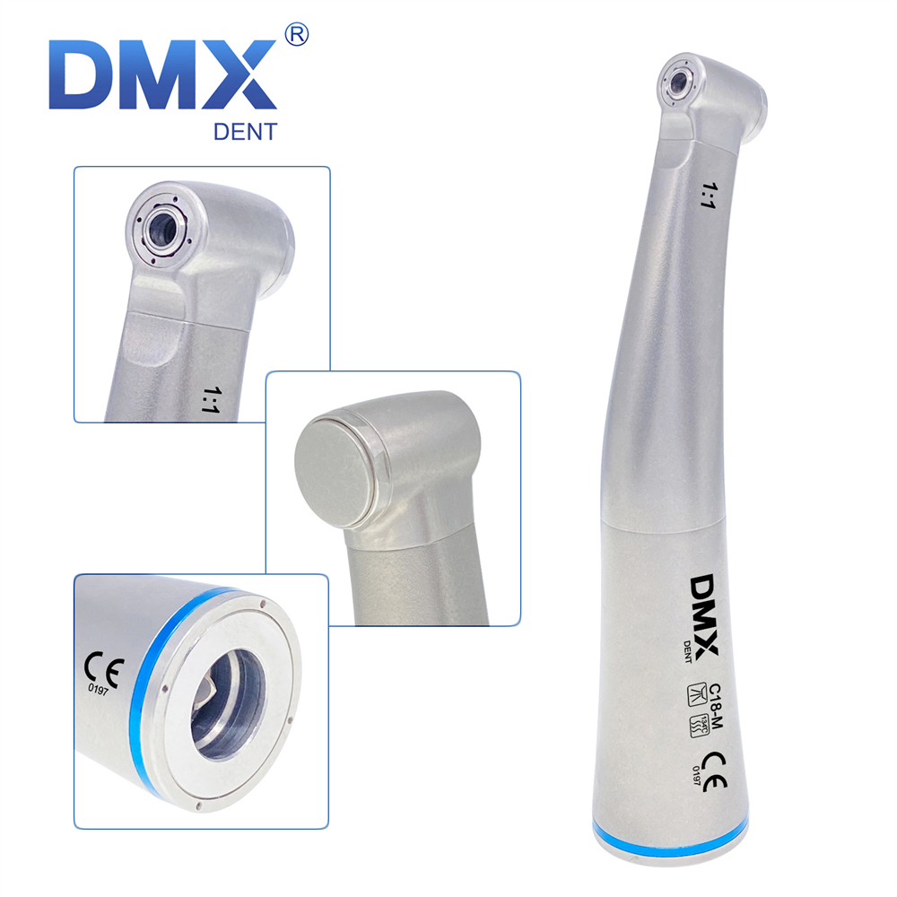 DMXDENT C18-M/C18F-M/C18F-IR5M Dental 1:1 / 1:5 Fiber Optic Contra Angle Handpiece
