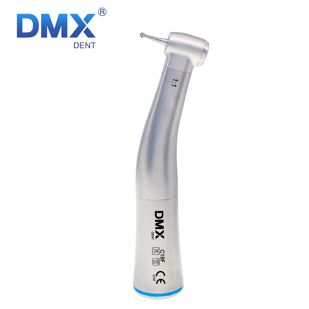 DMXDENT C18F/C18F-M Dental 1:1 Fiber Optic Contra Angle Handpiece 4 Water Spray