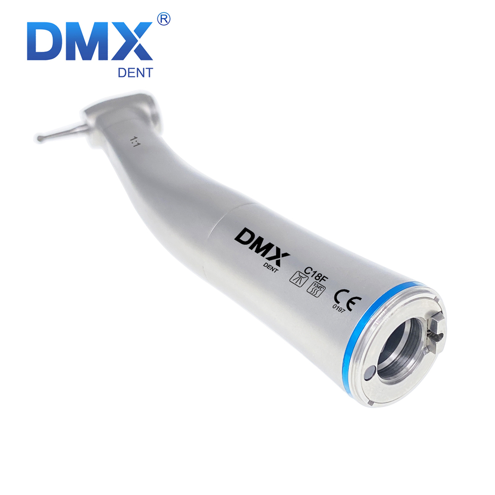 DMXDENT C18F/C18F-M Dental 1:1 Fiber Optic Contra Angle Handpiece 4 Water Spray