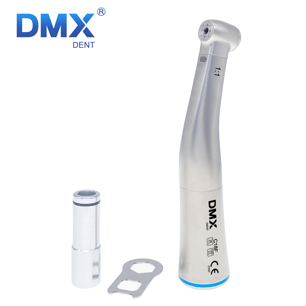 DMXDENT C18F/C18F-M Dental 1:1 Fiber Optic Contra Angle Handpiece 4 Water Spray