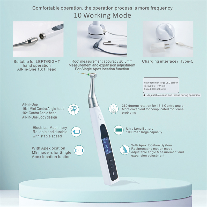 Woodpecker Style 2 in 1 Wireless Dental Endo Motor Reciprocating & Apex Locator / PT-Blue Files