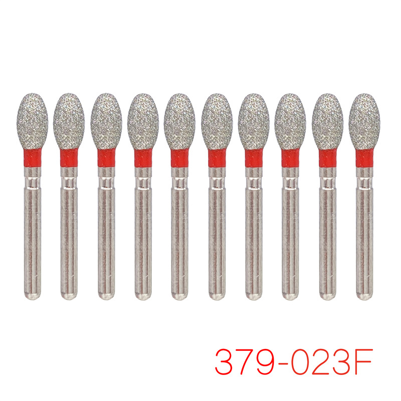 Dental Diamond Burs FG Egg Football 379/023F Fine Grit For High Speed Handpiece