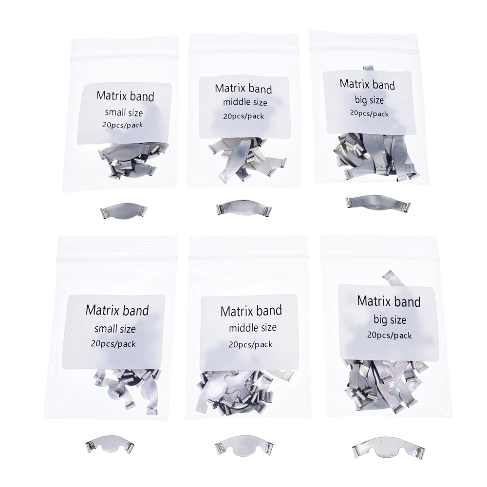 Dental Saddle Contoured Metal Matrices Matrix Band 6 Sizes