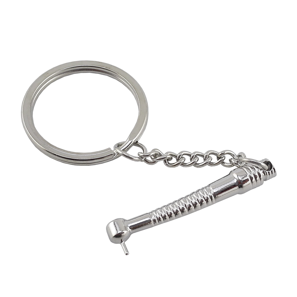 Dental Handpiece Key Chain Gold/Silver Keychain Surgical Instruments