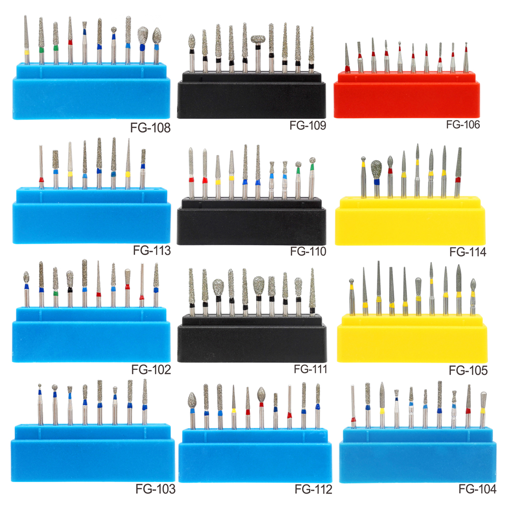 Dental Diamond Burs Composite/Polishing Kit for High Speed Handpiece ...