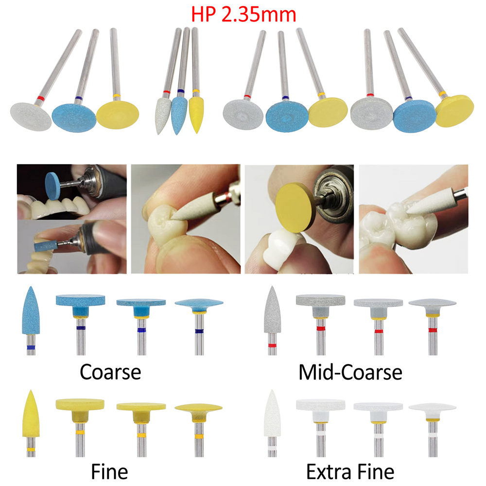 Dental HP Rubber Diamond Polisher Polishing Wheel Disc Fine Coarse