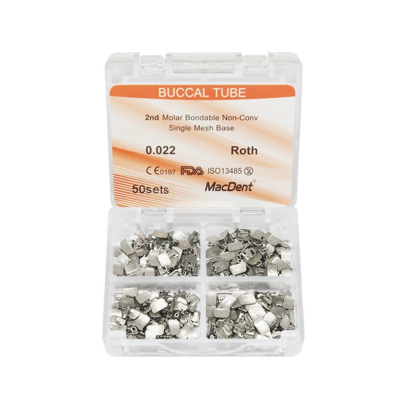 MacDent Dental Orthodontic Buccal Tubes 1st 2nd Molar Tube Roth MBT 022 Bondable Mesh Base Split Weld