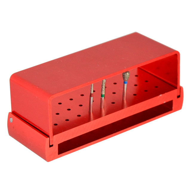 30 Holes Dental High Speed Bur Holder Block Case Autoclave Disinfection Box