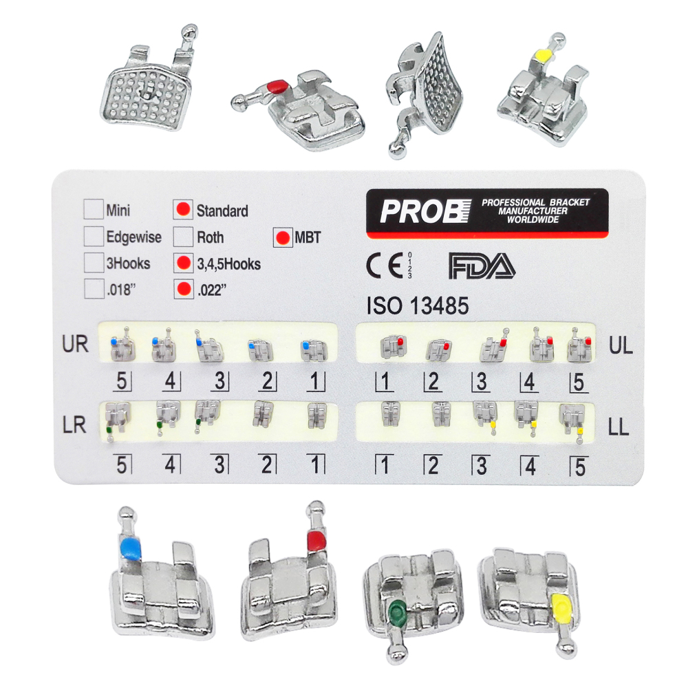 PROB Dental Orthodontic Bracket Metal Standard/MINI Roth/MBT .022