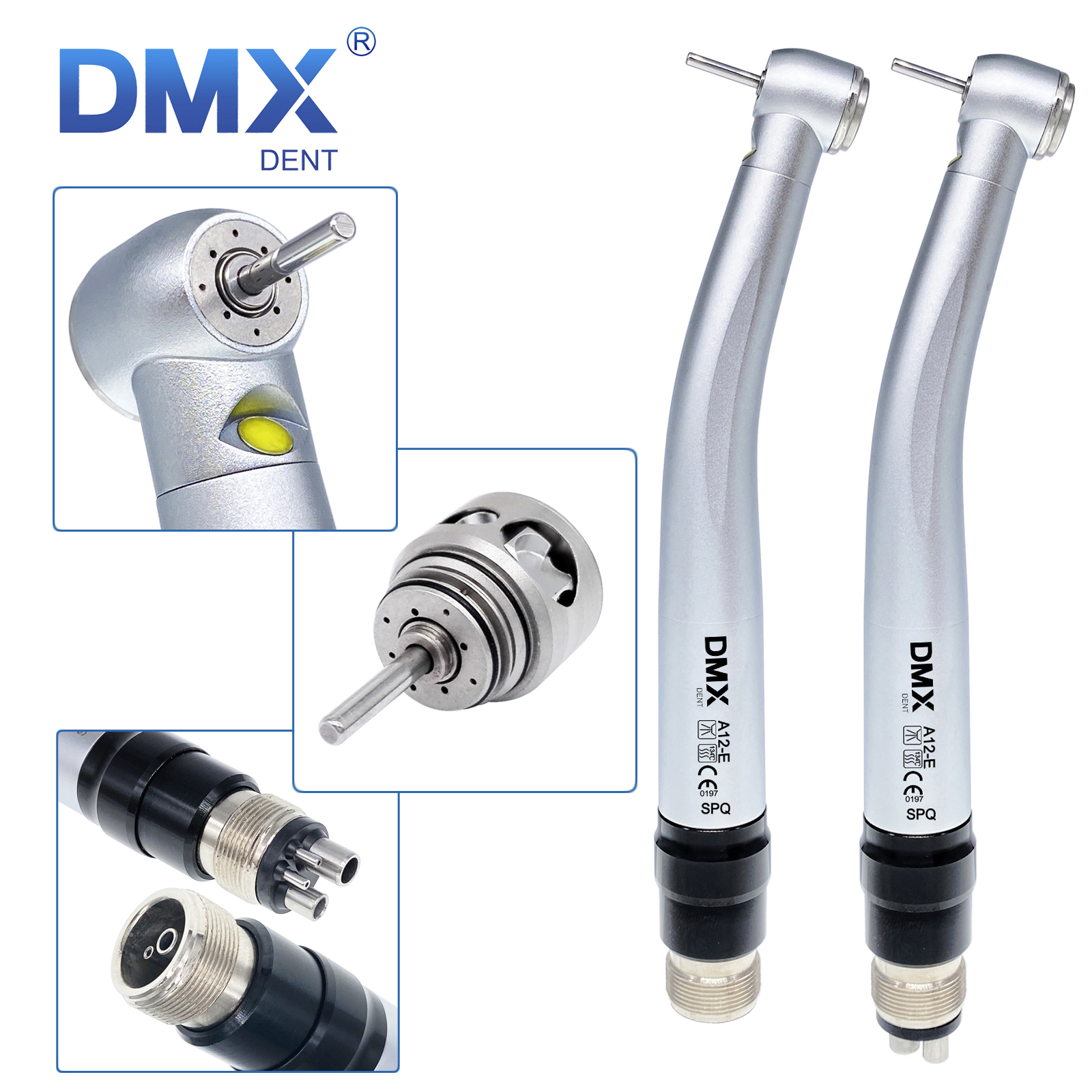 DMXDENT A12-E SPQ Dental E-generator LED High Speed Air Turbine Handpiece+ Quick Coupler 2/4 Hole