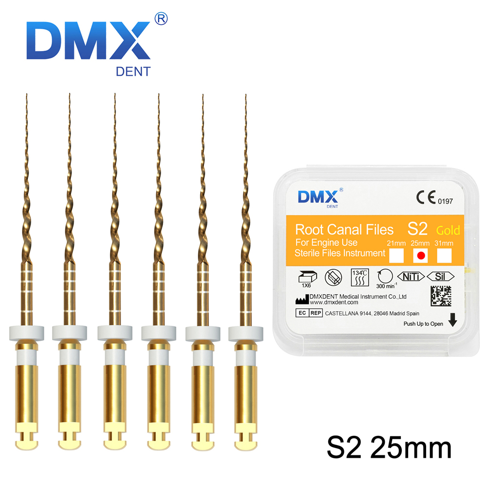 DMXDENT Root Canal Gold Taper NITI Files Endodontic Rotary +Free Gift
