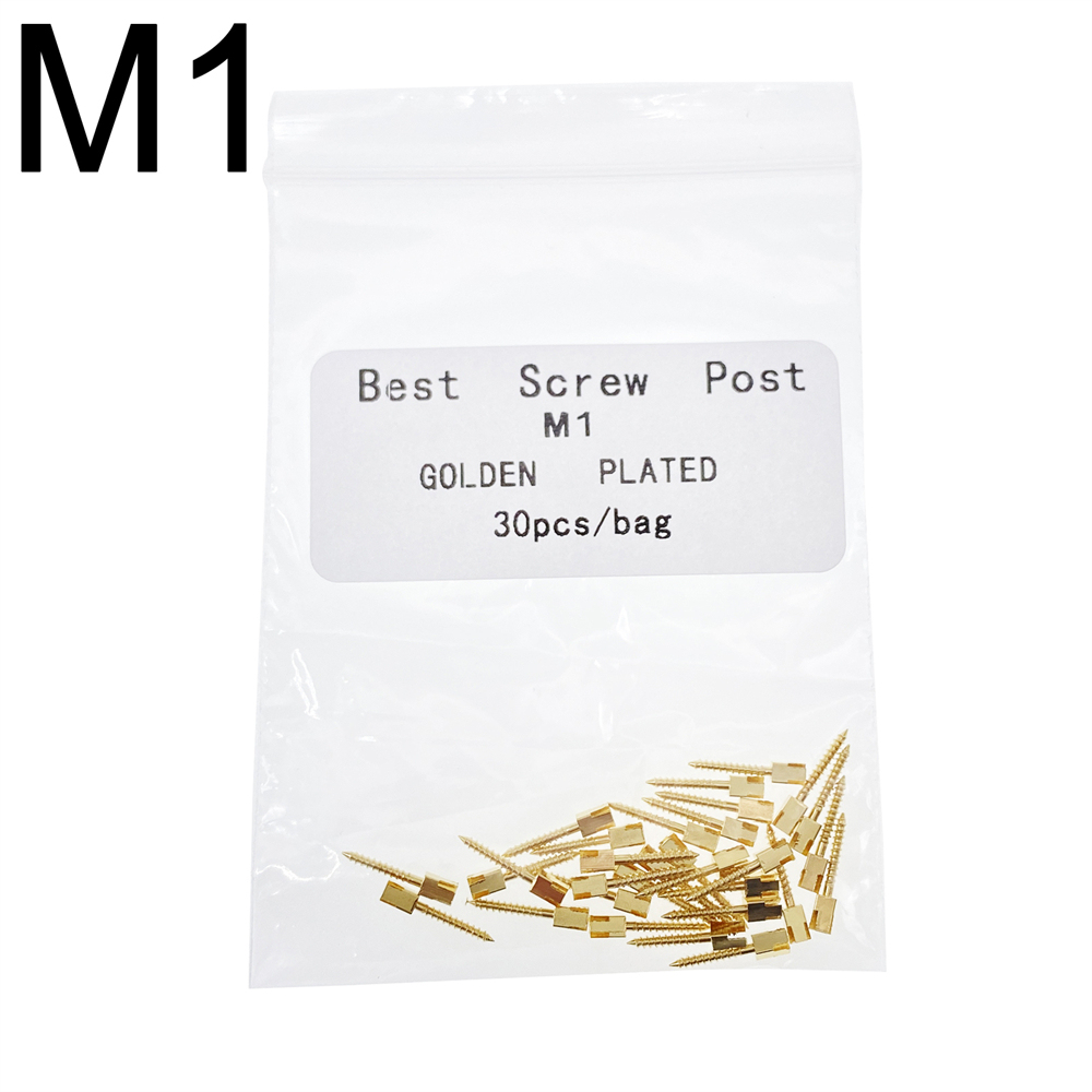 30 Pcs Dental Screw Post 24K Gold Plated Conical Refills S/M/L/XL For Root Canal