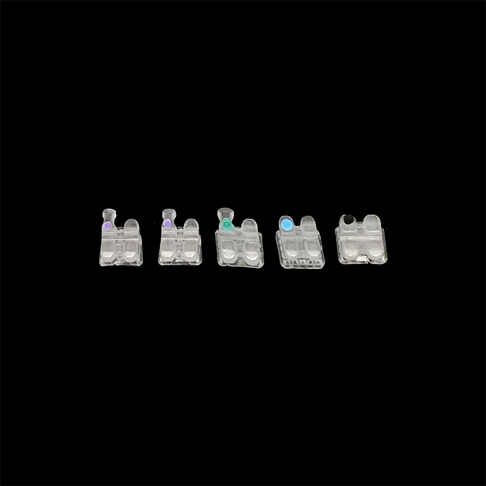 MacDent Dental Ortho Clear Ceramic Bracket Braces Mesh Base ROTH/MBT 022 345 Hook