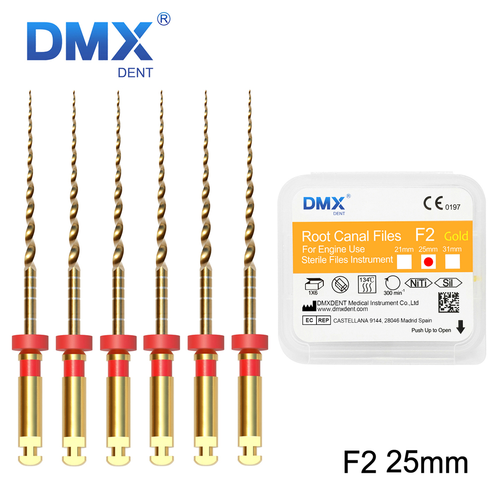 DMXDENT Root Canal Gold Taper NITI Files Endodontic Rotary +Free Gift