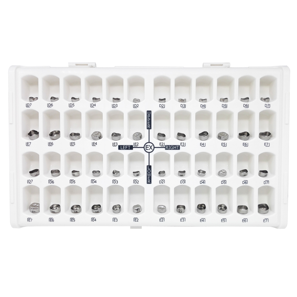 48pcs Dental Kids Primary Molar Crown Stainless Steel Pediatric Preformed Crowns