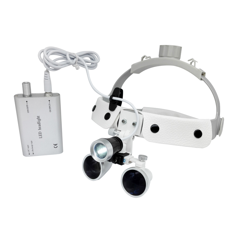 Dental Loupes Surgical Binocular Glass Medical Magnifier 3.5×420 & LED Head Light