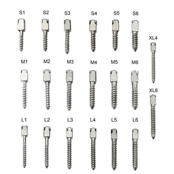 12Pcs/Box Dental Titanium/Gold Plated Conical Screw Posts Kits Refill All Sizes